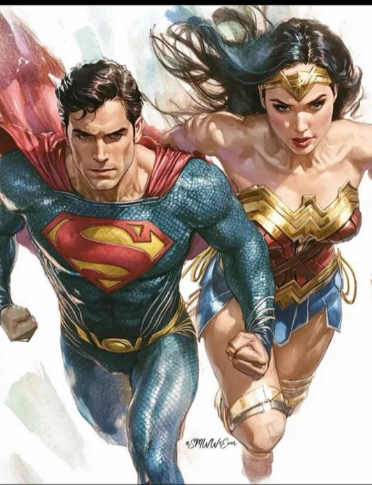 Superman And Wonder Woman Print Poster