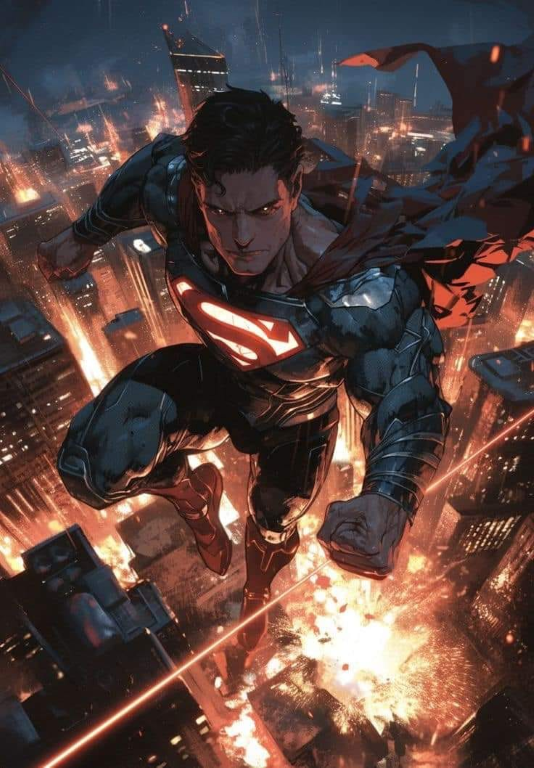 Superman Flying Over City 873 Print Poster