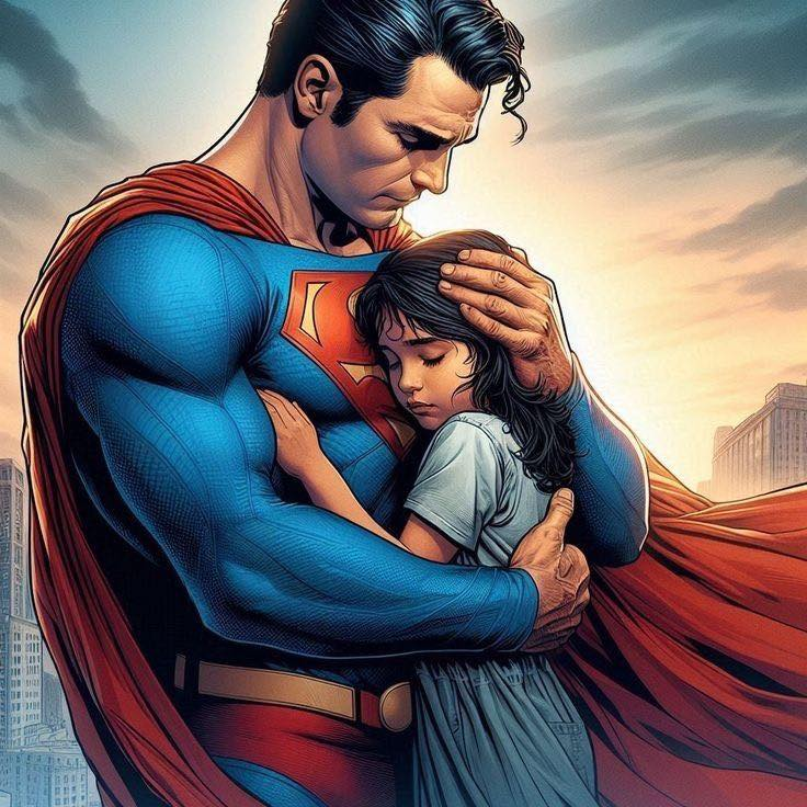 Superman Hugging Girl 509 Print Poster
