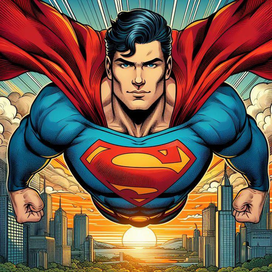 Superman Sunset Flight 291 Print Poster