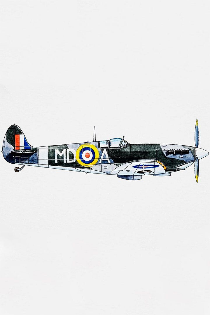 Supermarine Aircraft Planes Sky Painting Print Wall Art Home Poster