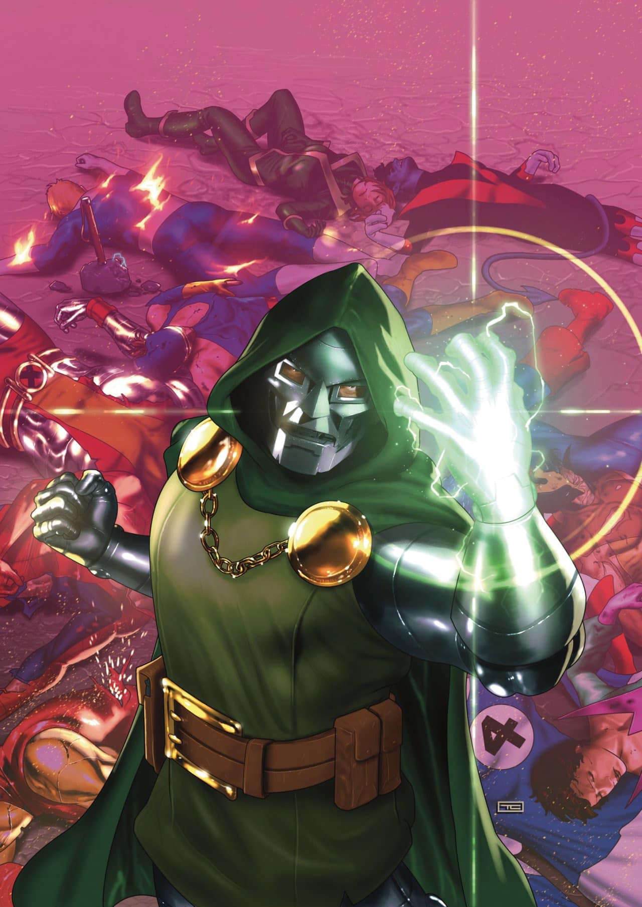 Supervillain Showdown Doom Vs Heroes Print Poster