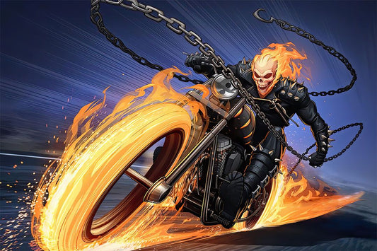Sweden Cult Biker Ghost Rider Motorcycle Jigsaw Puzzle