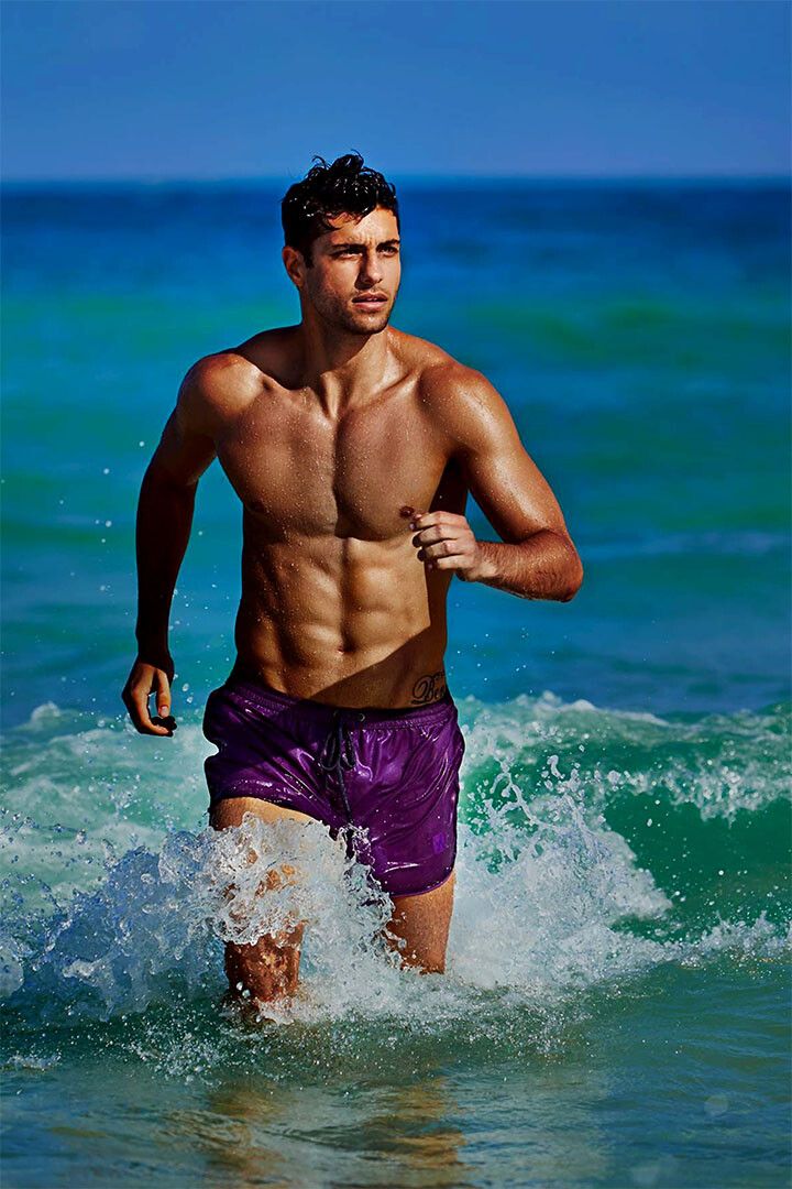 Swim Sexy Male Model Painting Print Jigsaw Puzzle