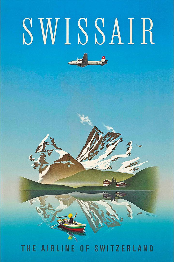 Swissair Switzerland Airline 1960S Vintage Airline Travel Jigsaw Puzzle