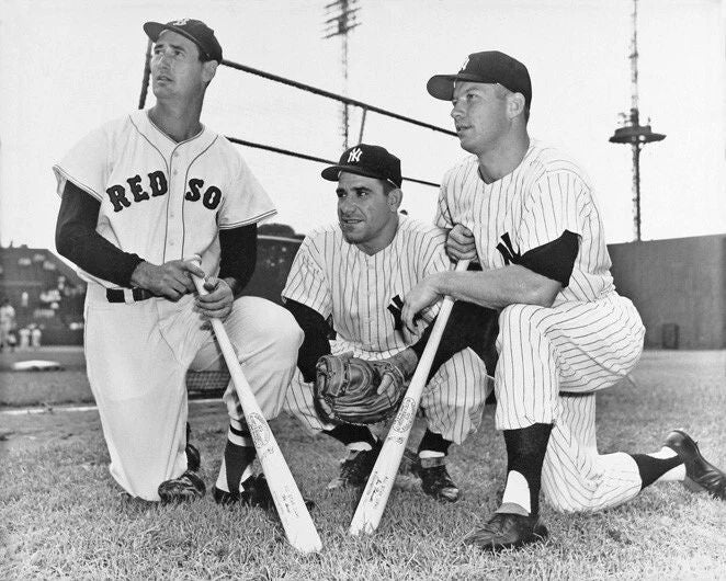 Ted Williams, Mickey Mantle And Yogi Berra Glossy Magnet Spring Training