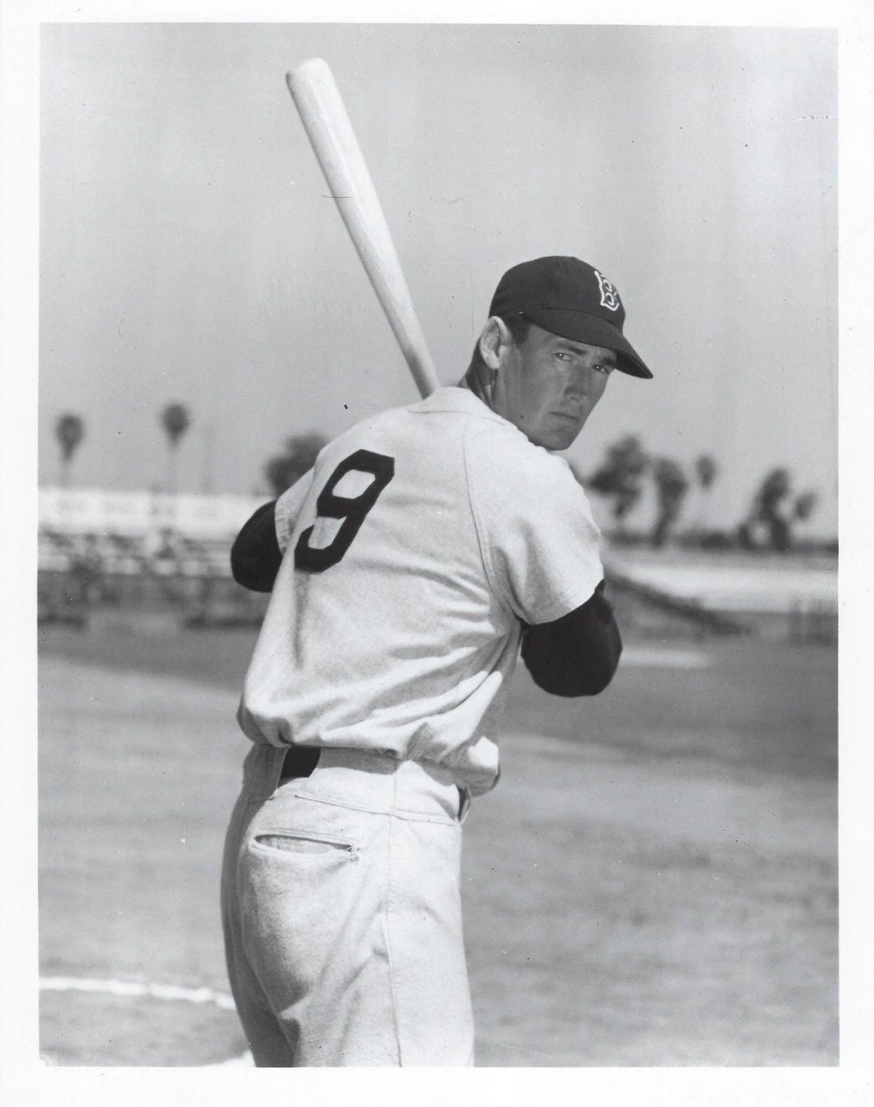Ted Williams Photo Boston Red Sox Mlb Baseball Picture Posed Stance Bw