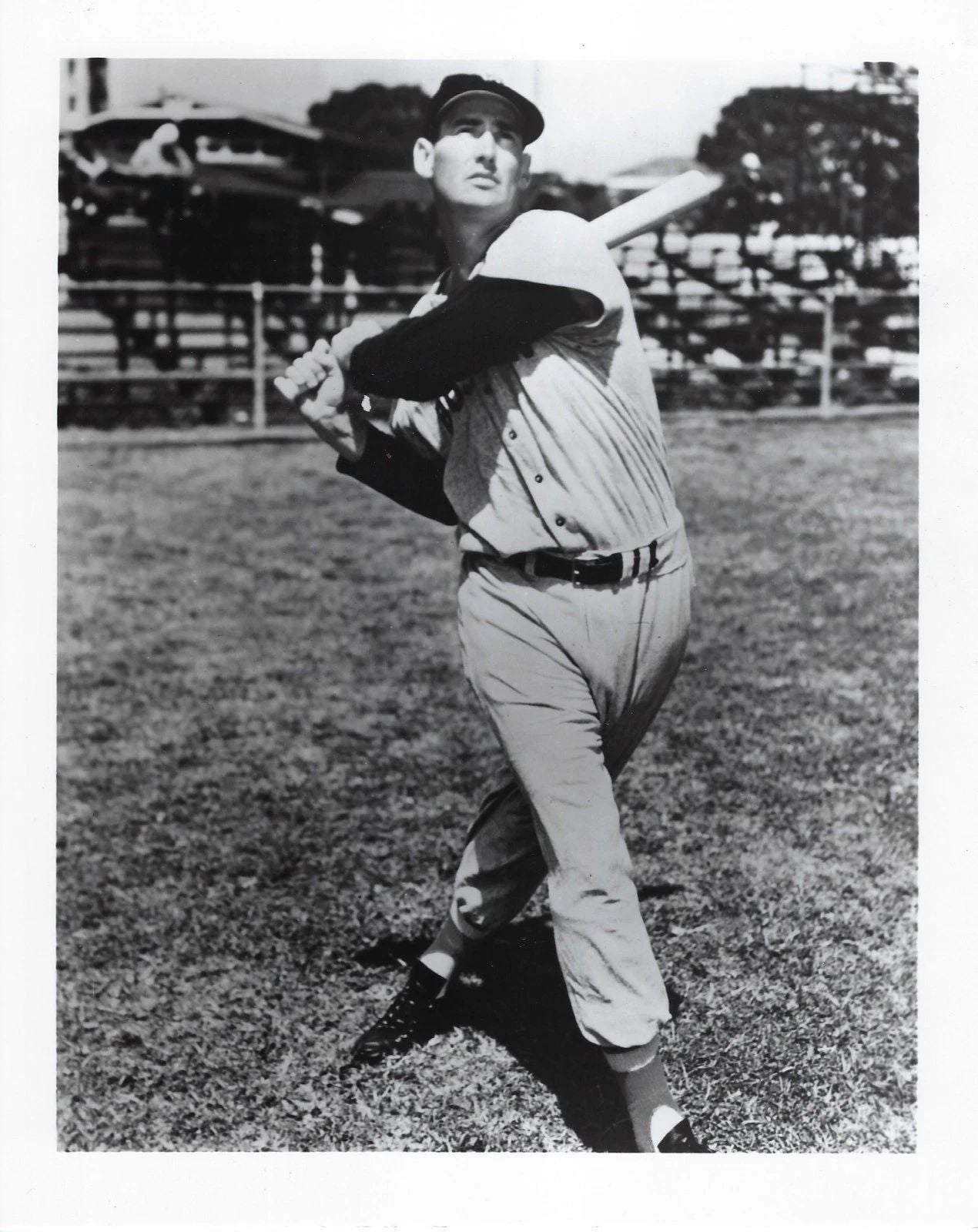 Ted Williams Photo Boston Red Sox Mlb Baseball Picture Swinging Bw