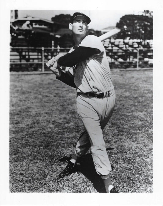 Ted Williams Photo Boston Red Sox Mlb Baseball Picture Swinging Bw