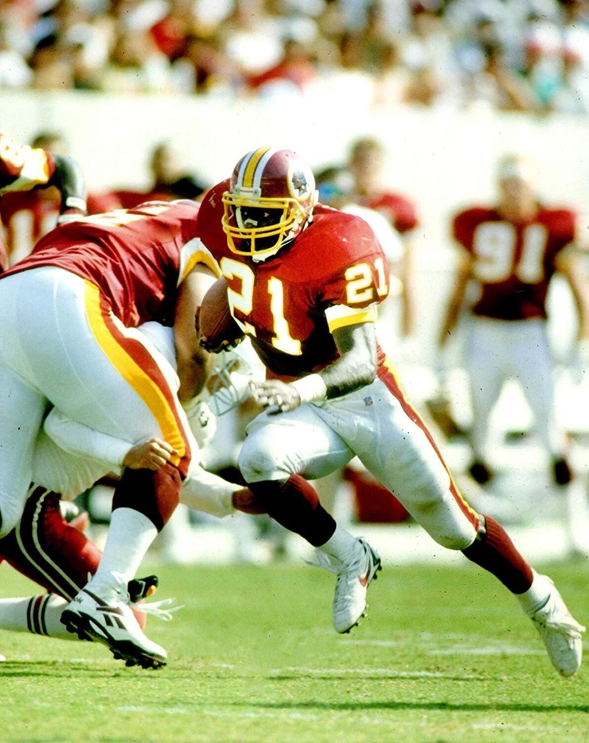 Terry Allen Photo Washington Redskins Nfl Football Game Action