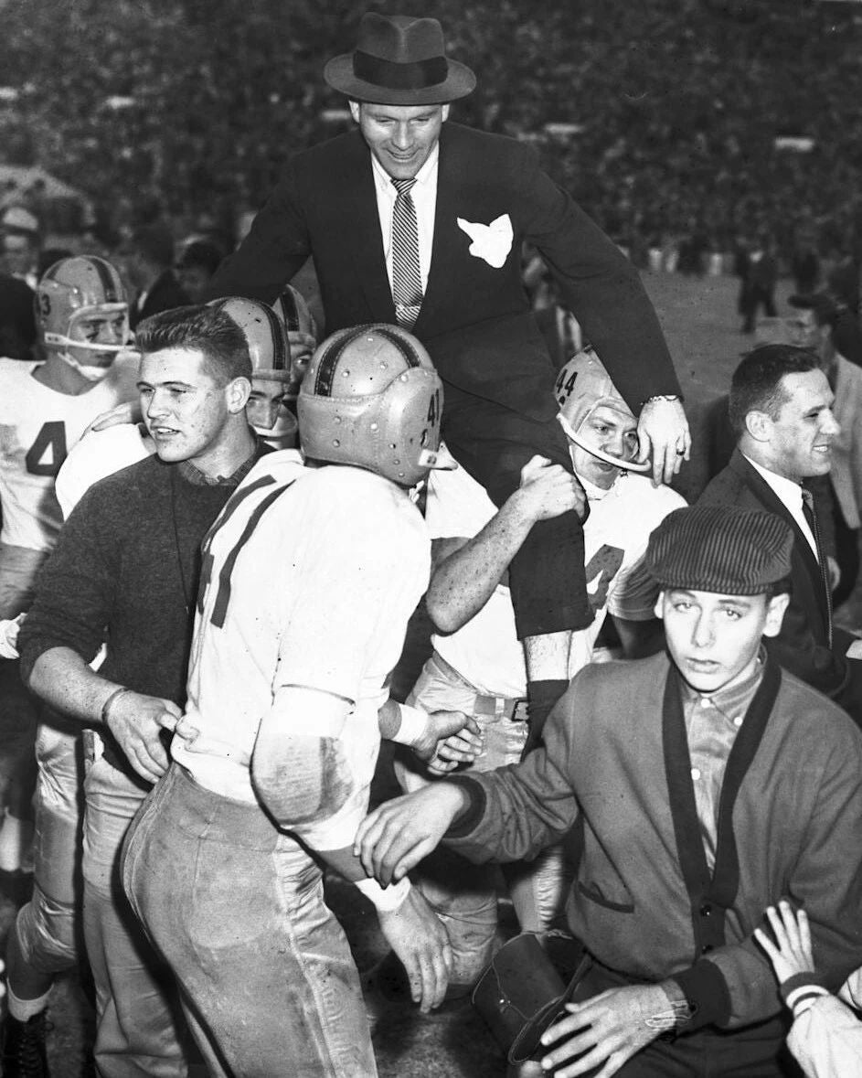 Terry Brennan Photo Notre Dame Fighting Irish Ncaa Football Celebration