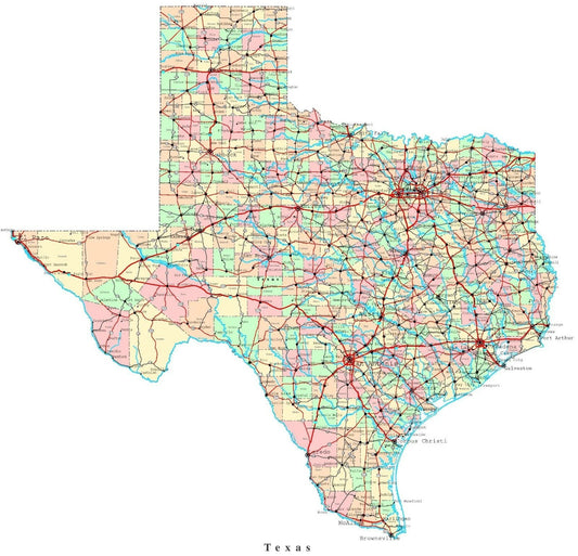 Texas State Map Magnet Picture Magnet Banner Print Road City Usa Tx Dallas