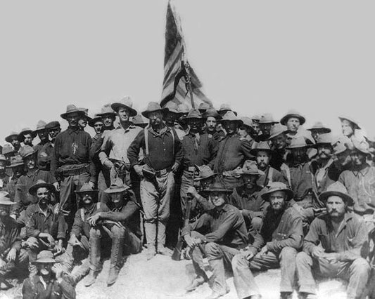 Theodore 'Teddy' Roosevelt Glossy Photo Rough Riders At San Juan Hill Print
