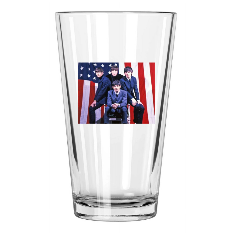 The Beatles John Lennon Paul Mccartney And Ringo Starr Pint Beer Drinking Glass