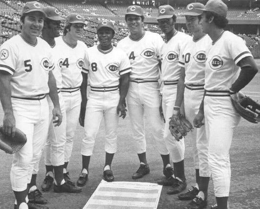 The Big Red Machine Magnet Cincinnati Reds Baseball Picture Rose Bench Bw