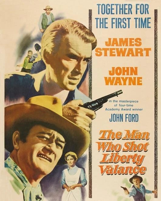 The Man Who Shot Liberty Valance Glossy Keychain John Wayne James Stewart