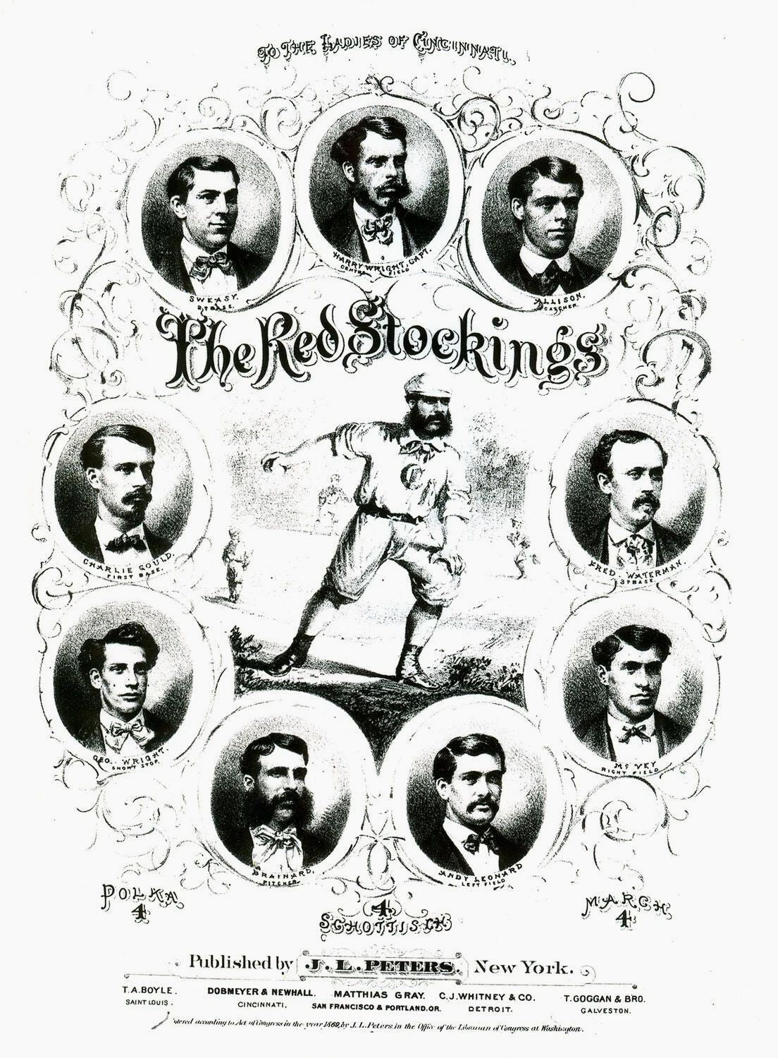 The Red Stockings Team Magnet Baseball Picture Mlb Cincinnati