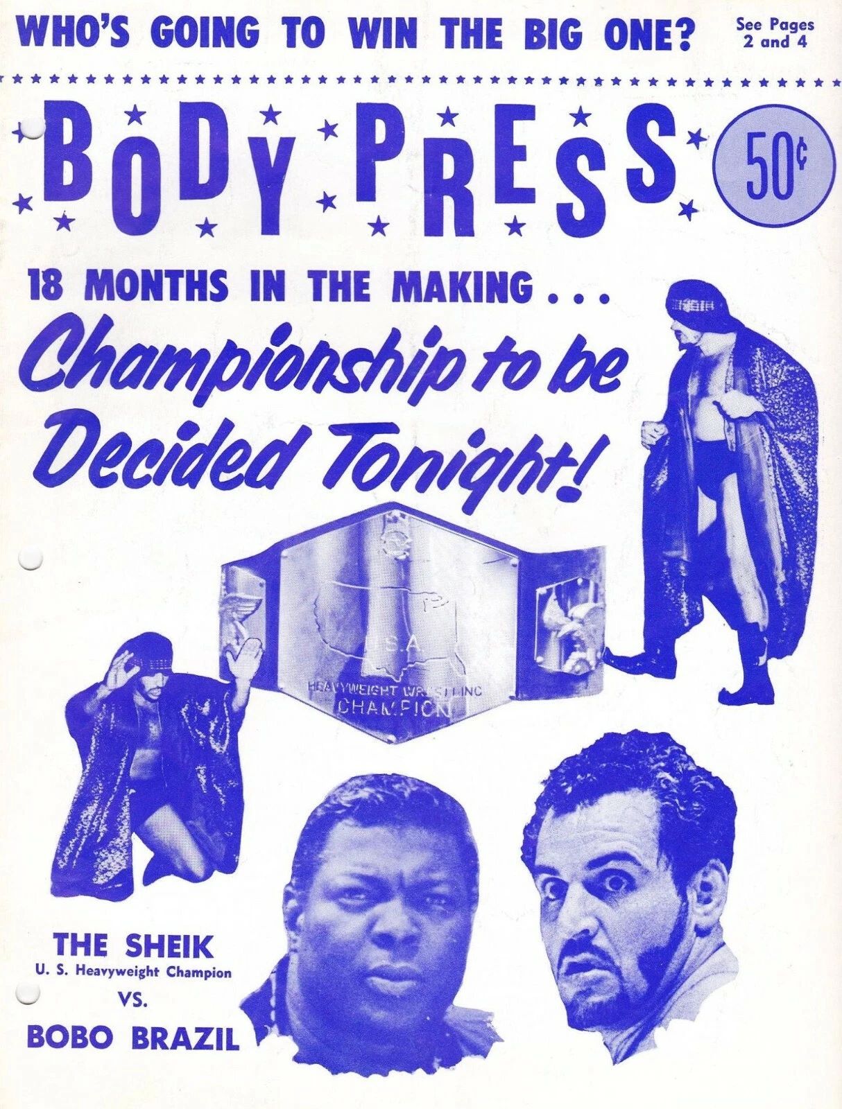 The Sheik Vs Bobo Brazil Photo Wrestling Picture Wwf