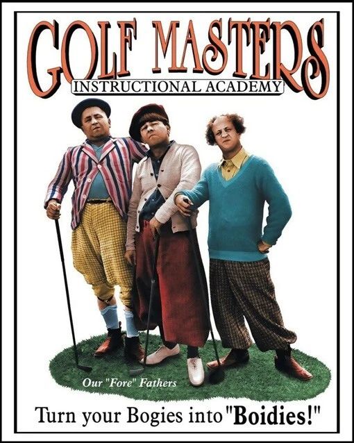 Three Stooges Glossy Magnet Larry Moe Curly Magnet PGA Masters Print