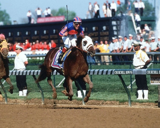Thunder Gulch Keychain Horse Racing Picture Action