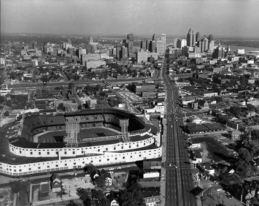 Tiger Stadium Photo Baseball Mlb Picture Detroit Tigers Aerial W City View