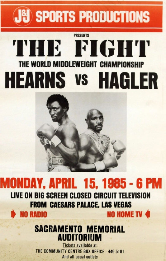 Tommy Hearns Vs Marvin Hagler Magnet Boxing Magnet Picture Thomas