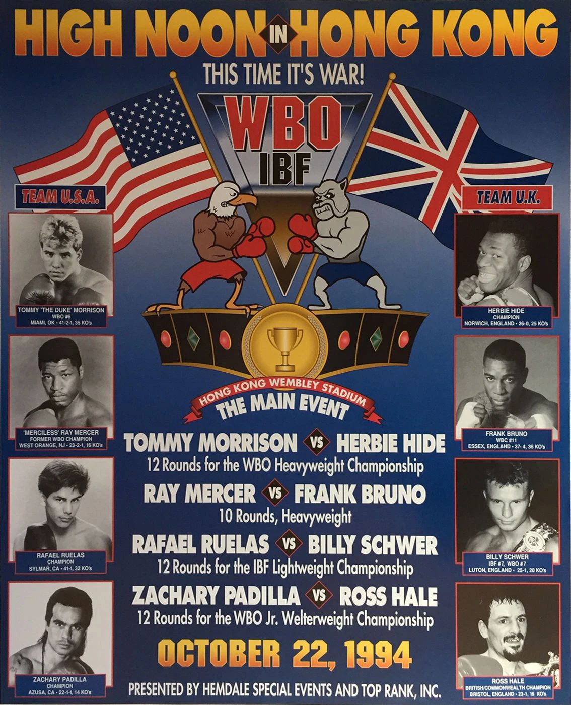 Tommy Morrison Vs Herbie Hide Photo Boxing Poster Picture Ray Mercer Bruno