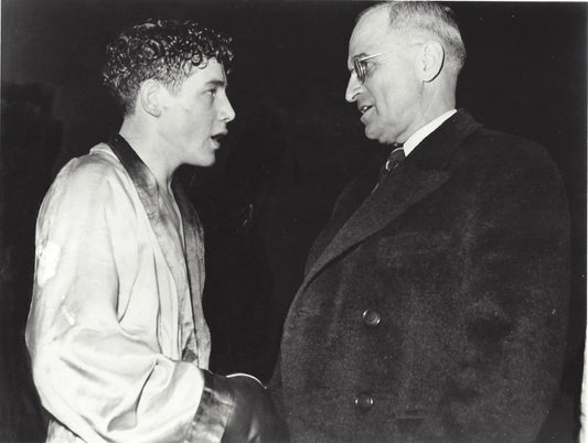 Tony Janiro & President Truman Photo Boxing Picture Bw