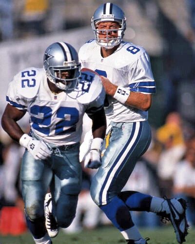 Troy Aikman And Emmitt Smith Glossy Photo Dallas Cowboys Print