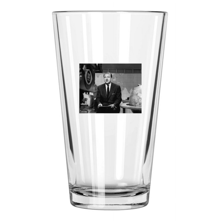 Tv News Anchor Walter Cronkite Photo Cbs Evening News 2 Pint Beer Drinking Glass