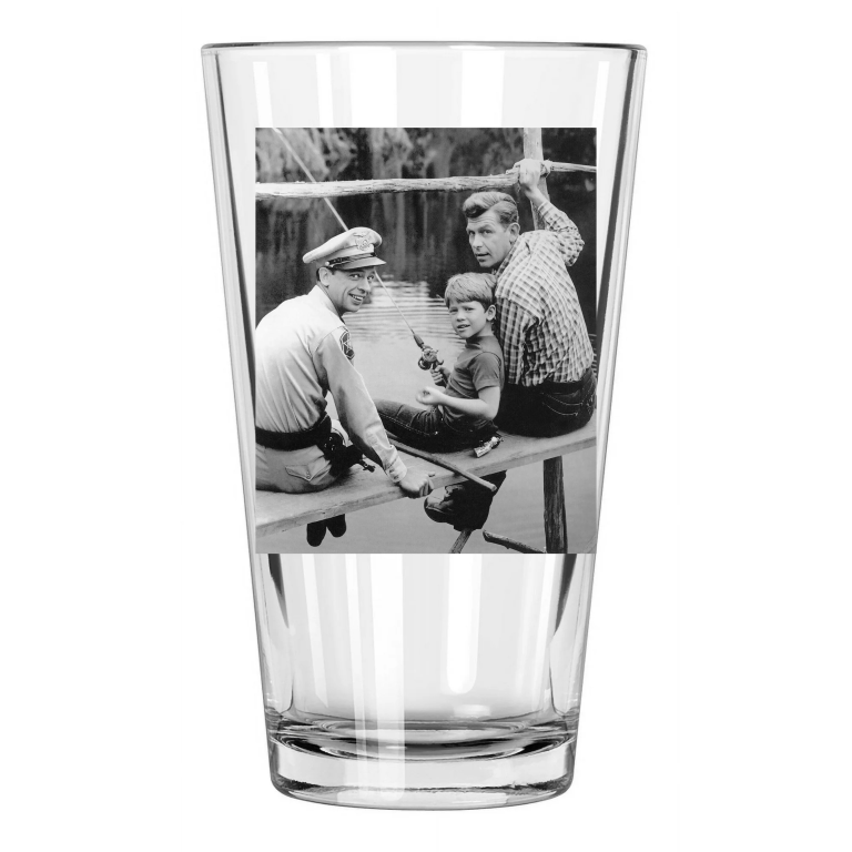 Tv Show Andy Griffith, Barney Fife And Opie Photo Pint Beer Drinking Glass