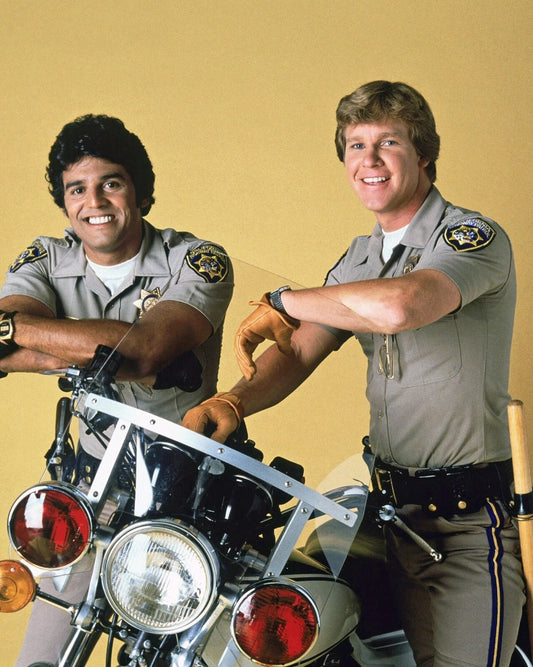 Tv Show Chips Glossy Photo Erik Estrada And Larry Wilcox Print