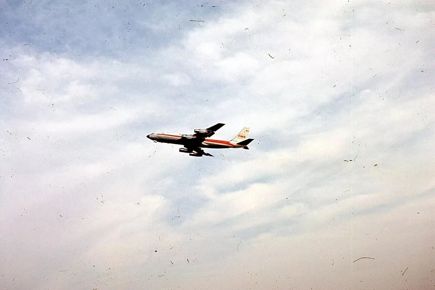 Twa Trans World Airlines Boeing 707 Jet Plane Retro Picture Keychain
