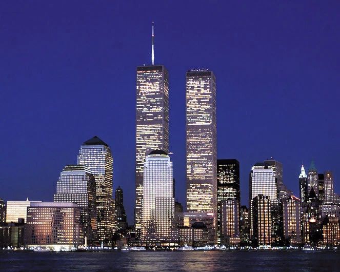 Twin Towers World Trade Center Glossy Keychain Manhattan New York City Print 1