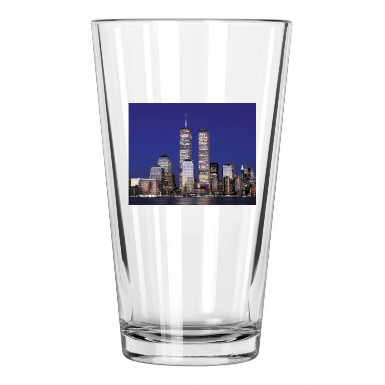 Twin Towers World Trade Center Manhattan New York City 1 Pint Beer Glass