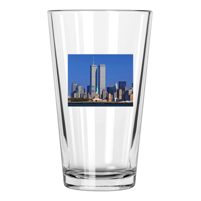 Twin Towers World Trade Center Manhattan New York City Pint Beer Drinking Glass