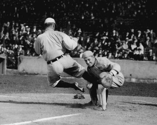 Ty Cobb Glossy Keychain Sliding At Home Plate Print Detroit Tigers Keychain