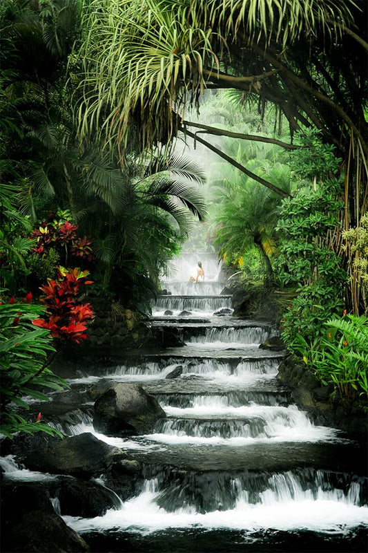 Tabacon Hot Springs And Volcan Arenal Print Jigsaw Puzzle