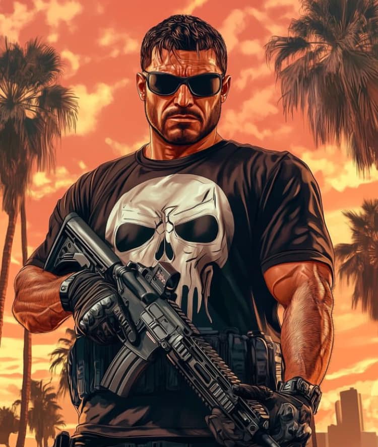 Tactical Portrait Urban Sunset Print Poster