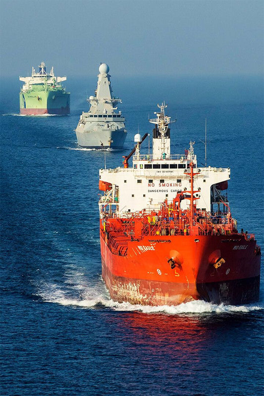 Tanker Cargo Ship Watercrafts Sea Painting Print Jigsaw Puzzle