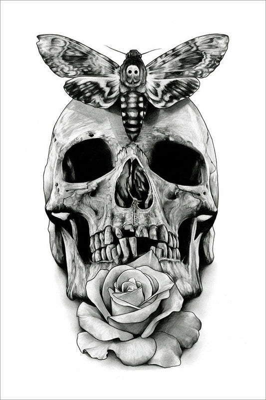 Tattoo Death Skulls Blacklight Fantasy Print Jigsaw Puzzle