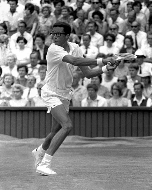 Tennis Pro Arthur Ashe Glossy Keychain Print Grand Slam Keychain Hof 85