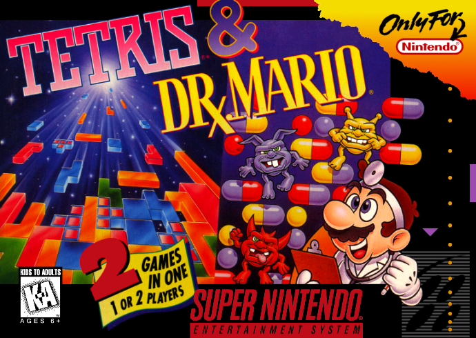Tetris & Dr. Mario (Usa) Snes Print Poster