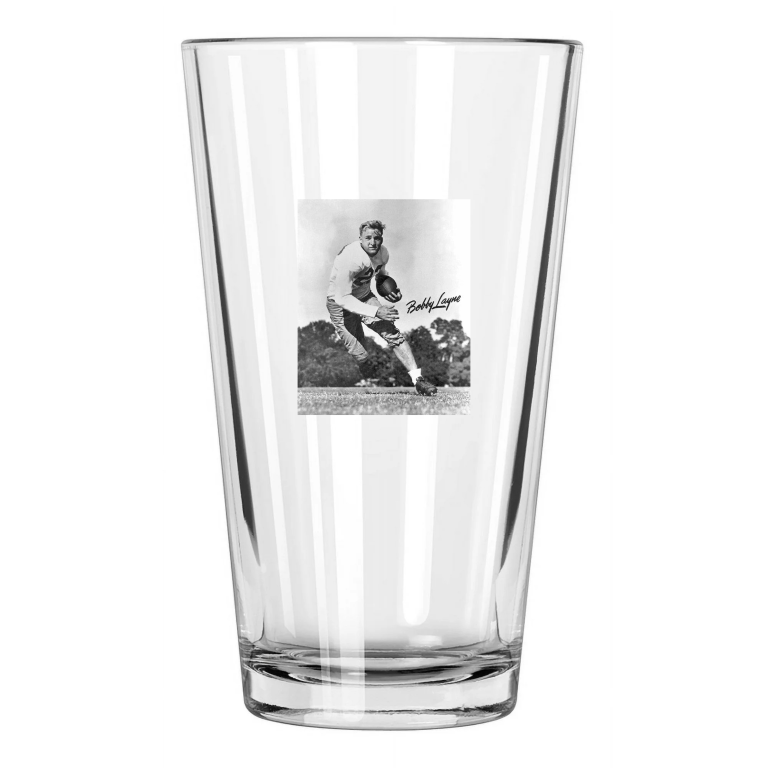 Texas Longhorns Bobby Layne Photo College Football Pint Beer Drinking Glass