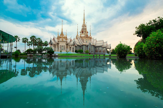 Thailand Temple Reflecting On Body Of Water Art Wall Decor Jigsaw Puzzle