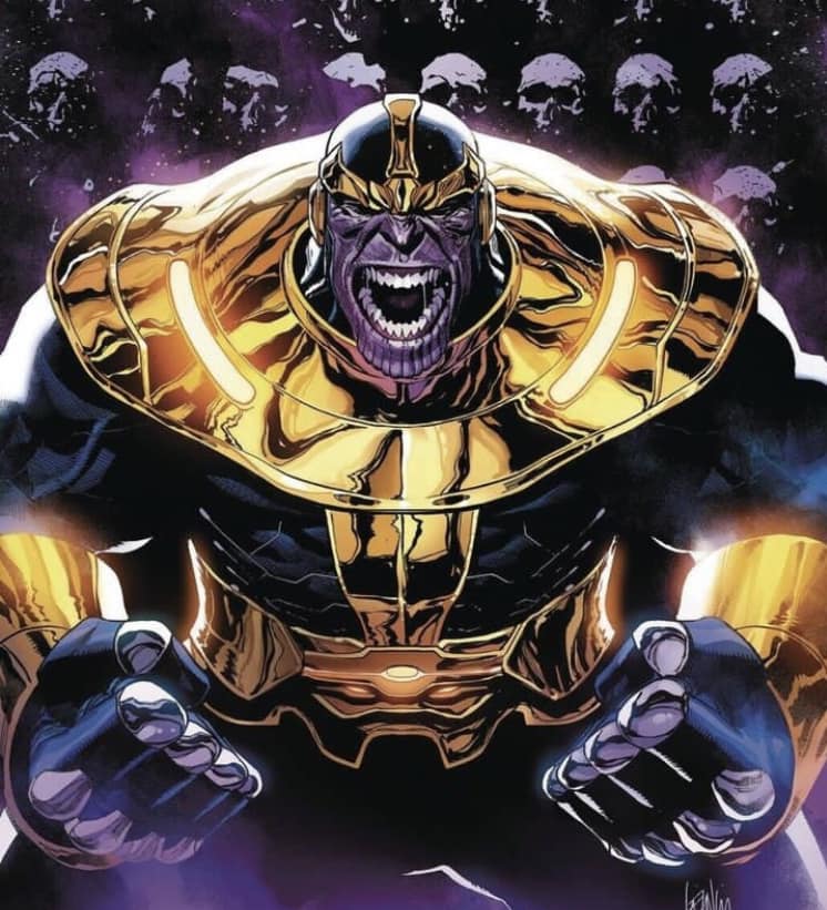 Thanos Comic Portrait Print Poster