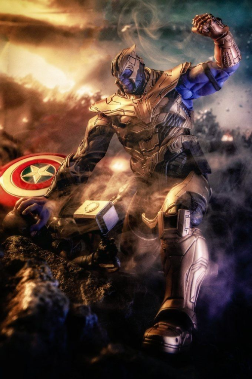 Thanos With Captain'S Shield Jigsaw Puzzle