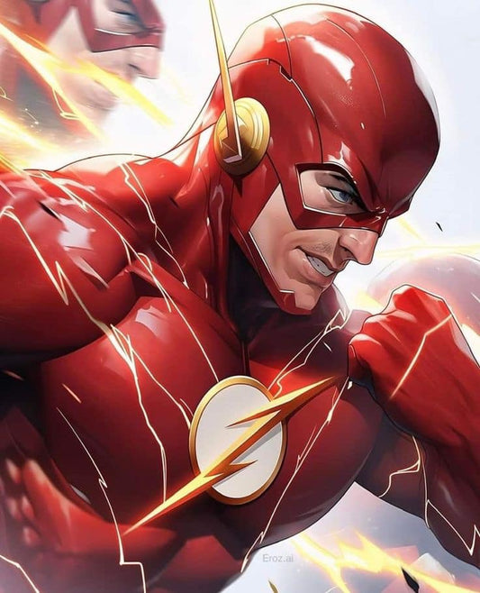 The Flash Action Portrait Print Poster