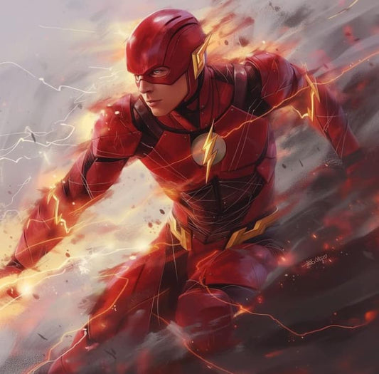 The Flash Action Pose Illustration Print Poster