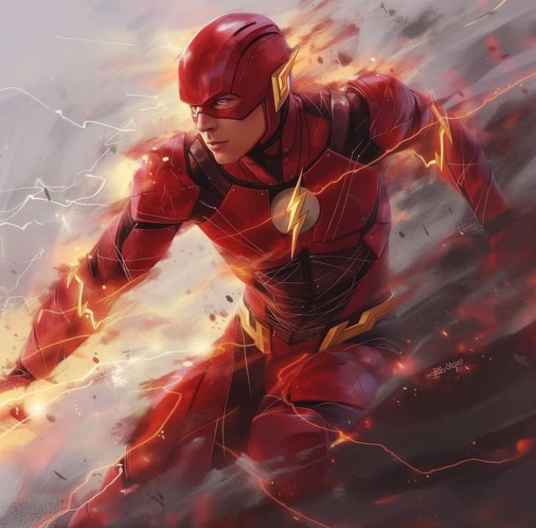 The Flash Action Pose Illustration Jigsaw Puzzle